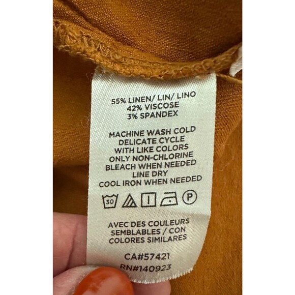 Lou & Grey Womens‎ Size Small Linen Blend Dress Oversized Pockets Rust Orange - Picture 9 of 10